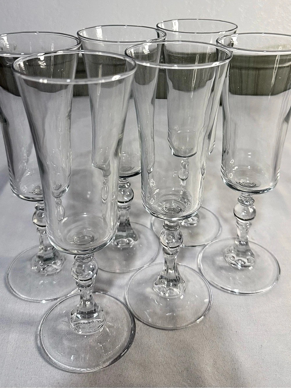 Clear Stemmed Glassware Set of 6